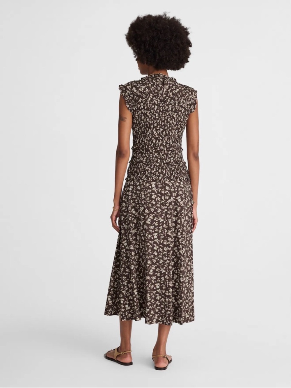 Madewell Sleeveless Brown Floral Midi Dress - Picture 5 of 15